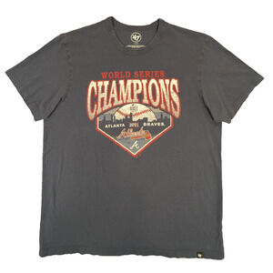 Atlanta Braves T-Shirt Large Men's '47 Brand Blue World Series Champions 2021